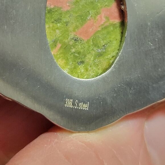 Unakite and Green Austrian Crystal Bracelet - Picture 8 of 16